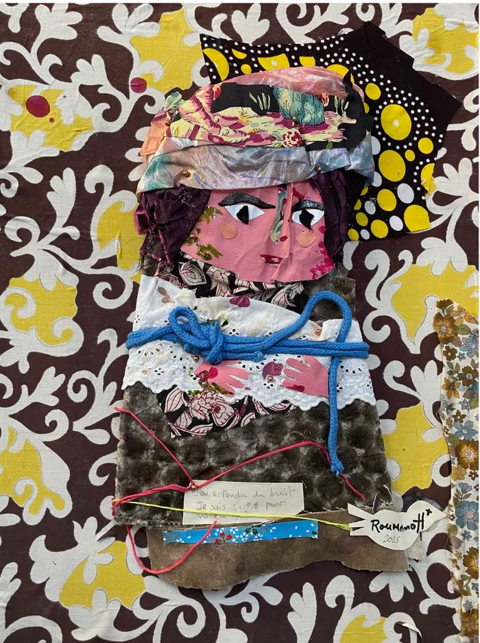 Femme épinglée - corde bleue — Après — épinglée