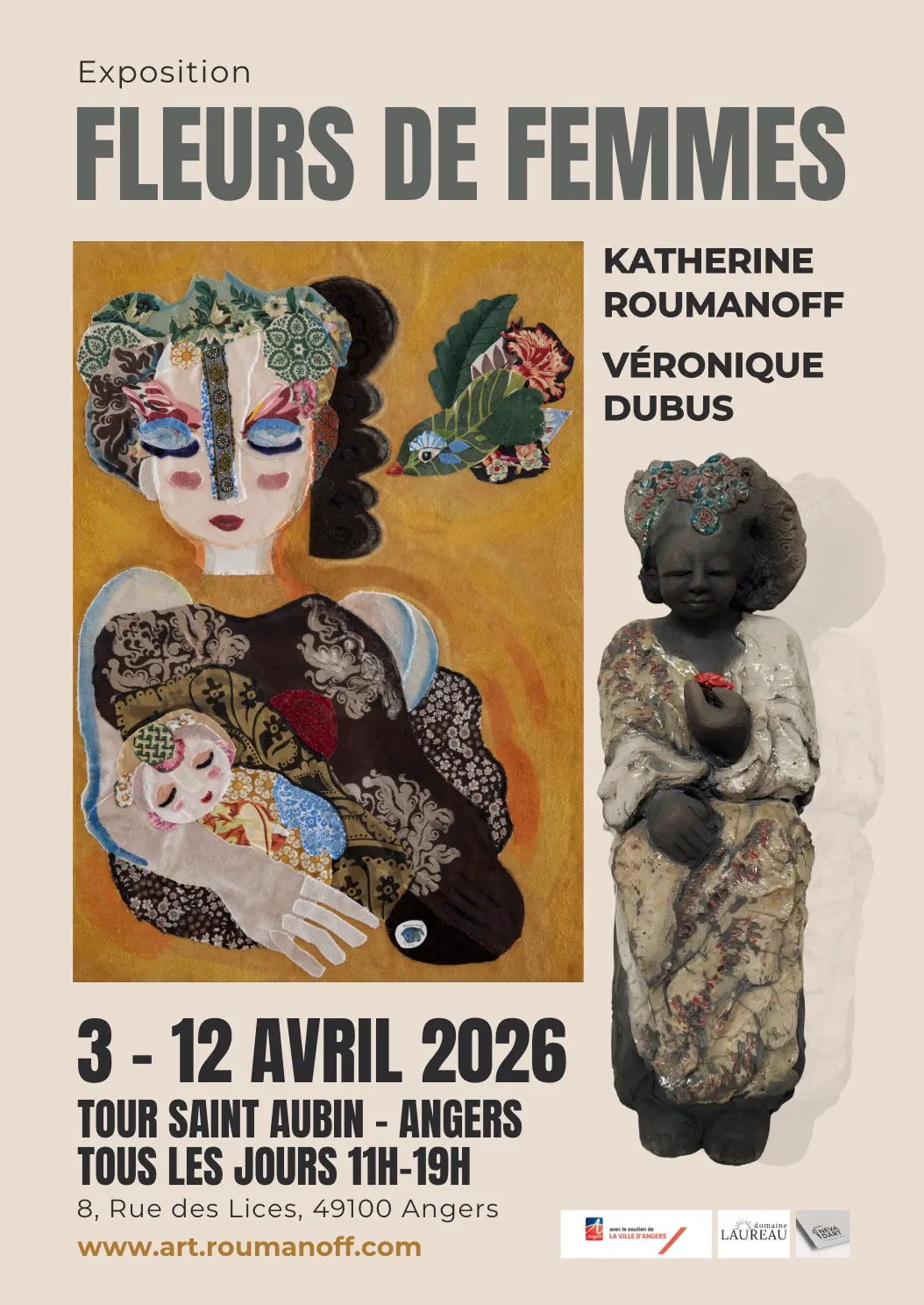 Fleurs de femmes — Tour Saint-Aubin, Angers, 3-12 avril 2026