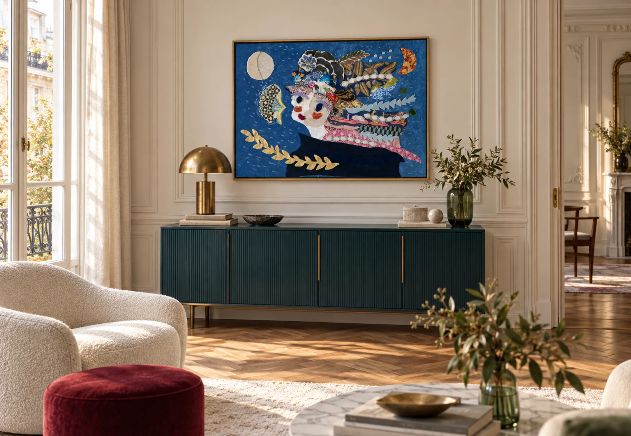 Œuvre installée dans un intérieur